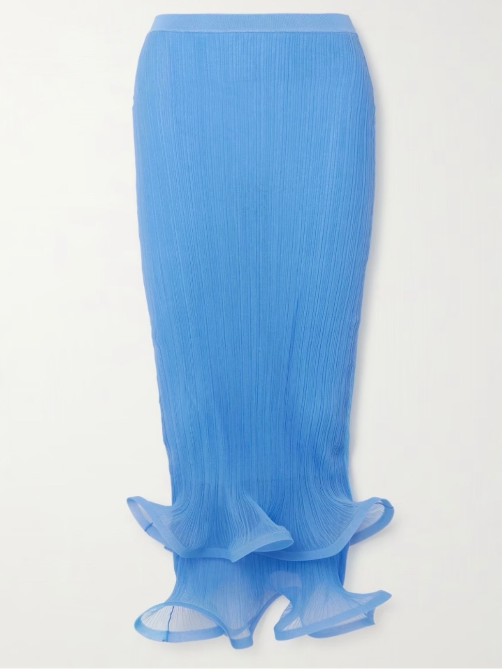 Simkhai Ruffle-Hem Blue Women's Skirt